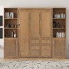 Whisen Queen Wooden Murphy Bed & Foldable Bed with Storage Shelves and Cabinets - Wood - 3 of 4
