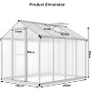 Sturdy Greenhouse, 6.25'x8' Shatterproof Polycarbonate with Large 24"x23" Roof Vent, Easy Setup - 4 of 4