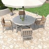 5pcs Patio Dining Table Set, Outdoor Conversation Set, Table and Chairs Set with Umbrella Hole and Cushions for Backyard, Antique Gray -ModernLuxe - 2 of 4