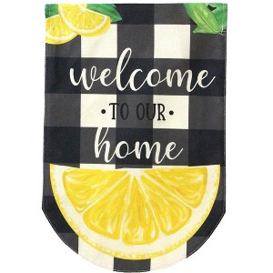 Briarwood Lane Welcome To Our Home Summer Burlap Garden Flag Lemons Double-Sided 18" x 12.5" - 1 of 4