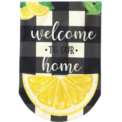 Briarwood Lane Welcome To Our Home Summer Burlap Garden Flag Lemons Double-Sided 18" x 12.5" - image 1 of 4