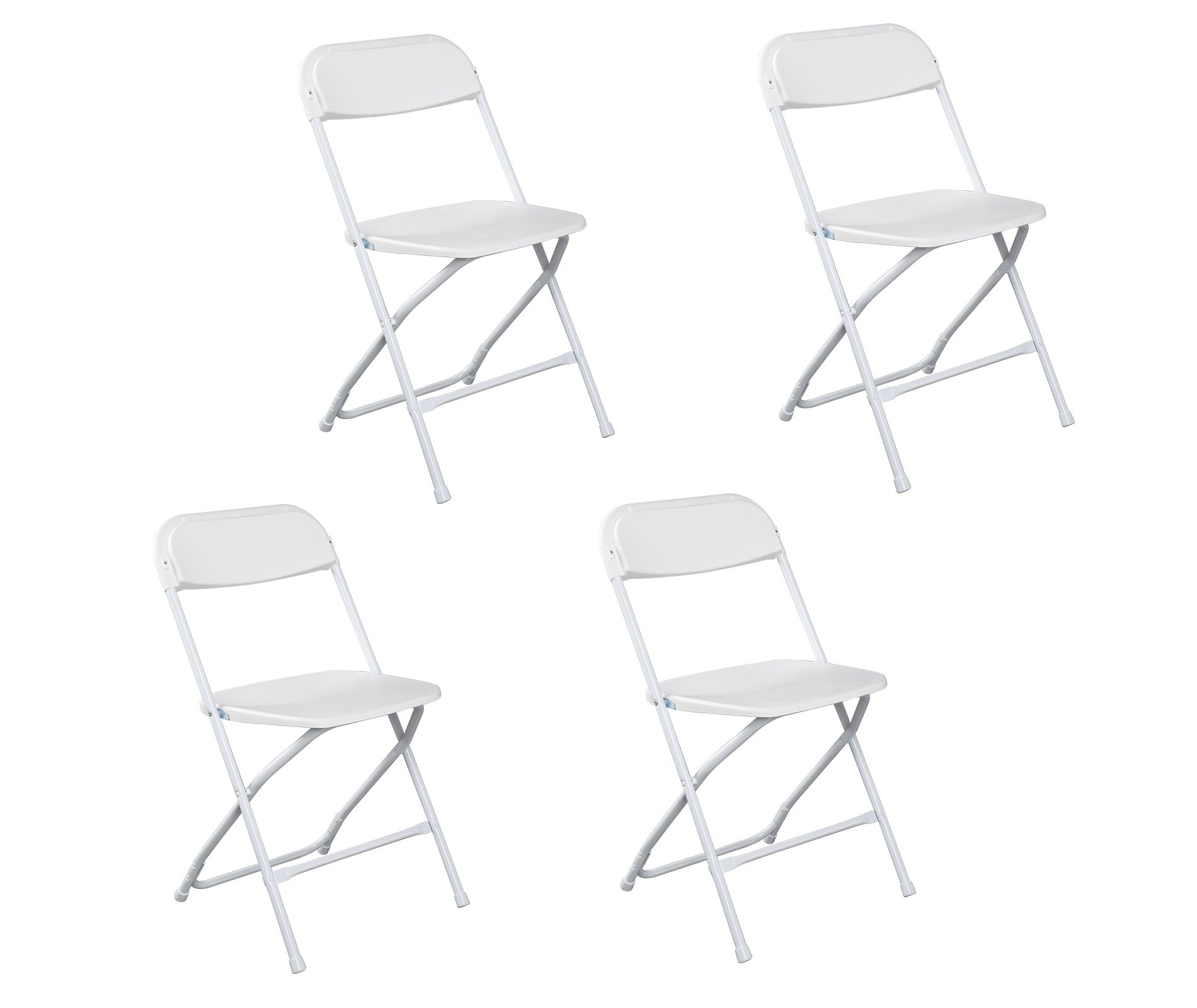 DOMETOUR 4pcs Injection Molding Classic Garden Plastic Folding Chair White