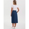 INSPIRE CHIC Women's Denim High Waisted Button Up Casual Slit Midi Skirt - 4 of 4