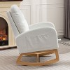 TIRAMISUBEST Accent Rocking Chair with Footrest, High Backrest & Rubber Wood Rocking Legs for Living Room & Bedroom - 3 of 4