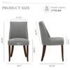 Set of 2 Mid-Century Upholstered Dining Chairs with Wood Legs, Fabric Side Chairs with Back for Kitchen, Dining Room, or Restaurant - Beige - 3 of 4