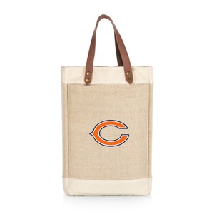 NFL Chicago Bears Pinot Jute Insulated Wine Bag - Beige - 1 of 4