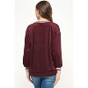 Hello Miz Women's Velvet Striped Neckline Long Sleeve Maternity Sweatshirt Top - 4 of 4