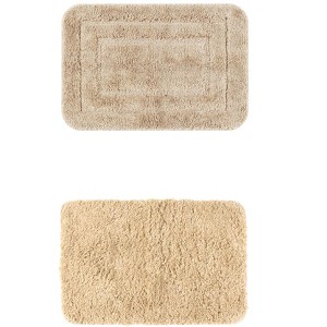 Unique Bargains 2Pcs Non-Slip Extra Thick Microfiber Soft Plush Bath Mats - 1 of 4