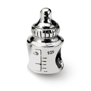 Black Bow Jewelry Sterling Silver Baby Bottle Bead Charm - 1 of 3