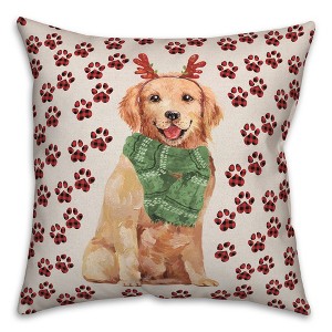 Creative Products Golden Puppy Plaid 18 x 18 Spun Poly Pillow - 1 of 3