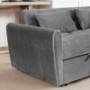 MAYEERTY 64.9" 3-in-1 Foldable Velvet Sofa Bed with Adjustable Back & Storage Bag (Dark Grey) - 4 of 4