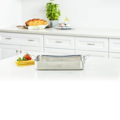 14" Stainless Steel Lasagna Pan with Roasting Rack