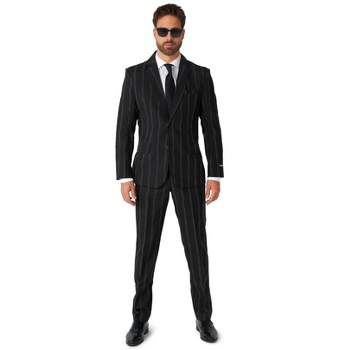 Suitmeister Men's Party Suit - Oversized Pinstripe Black