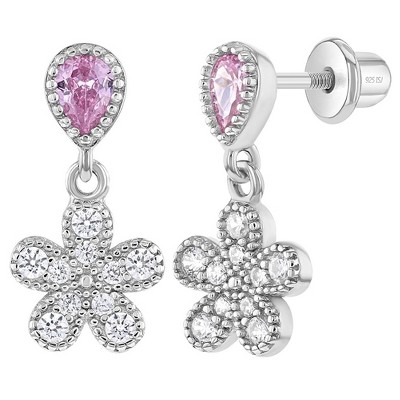 SLUYNZ 925 Sterling Silver CZ Flower Dangle Earrings For Women