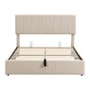 NicBex Queen Lift Up Storage Bed,Upholstered Platform Bed with Hydraulic Storage System and Linen Headboard,No Box Spring Needed,Easy Assembly,Beige - 4 of 4