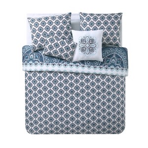 Full/Queen 5pc Sullivan Comforter Set Blue - VCNY HOME