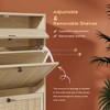 Brafabhome Entryway Rattan Shoe Storage Cabinets with 4 Flip Doors, Farmhouse Wood Shoe Organizer for Slippers in Hallway Living Room | 16 Pairs - 4 of 4
