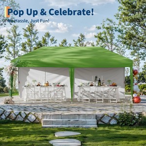 10 x 20 Heavy Duty Pop Up Canopy Tent – Waterproof UV-Proof with Sidewalls, Roller Bag & Accessories - 1 of 4