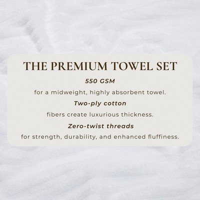 White Combed Cotton Ribbed Hand Towel Set - 6 Pack