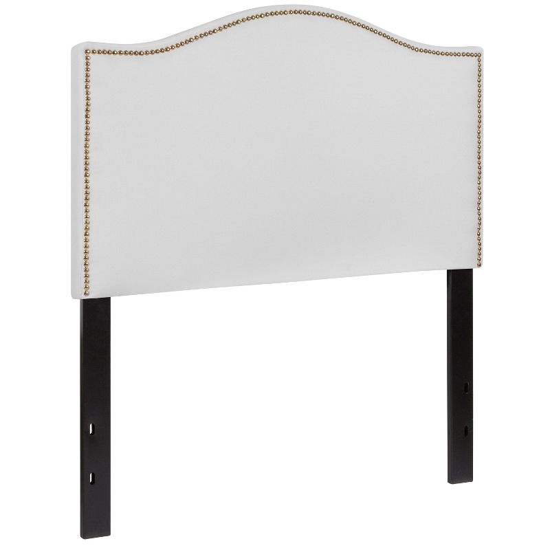 Flash Furniture Lexington Upholstered Twin Size Headboard with Accent Nail Trim in White Fabric, 4 of 8