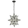 Claxy Moravian Star Pendant Chandelier Seeded Glass Black Light 19 Inches - 4 of 4