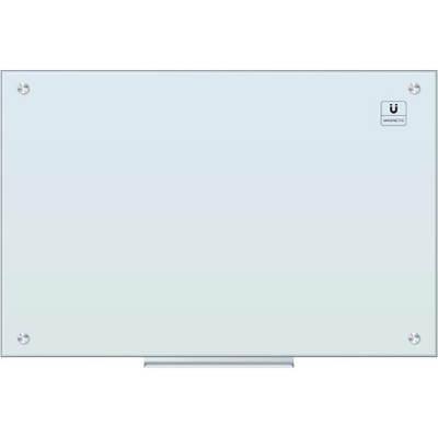 U Brands Magnetic Glass Dry Erase Board 35x23 White Frosted Surface Frameless 2298U00-01