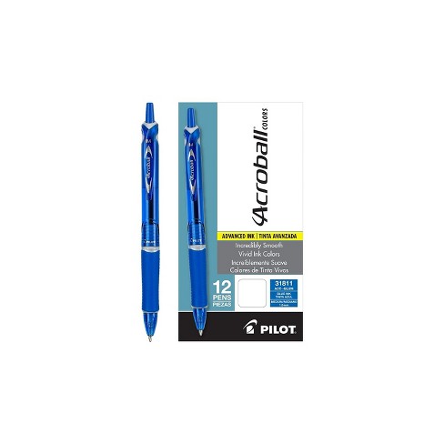 Van Hoogland Levering Pilot Acroball Colors Retractable Ballpoint Pens Medium Point Blue Ink  221101 : Target