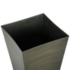 Gulches Set of 3 - 28 Tall Faux Wood Taper Planters with Drainage Holes - Dark Brown for Indoor/Outdoor Use - 2 of 4