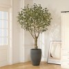 DR.Planzen 8ft Artificial Tree with Grey Tall Planter, Large Eucalyptus Trees UV Resistant Faux Tree for Indoor/Outdoor Home Decor, Perfect Gift - 2 of 4