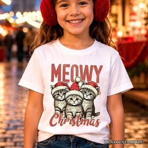 XL BABYL Tシャツ 2013 Y&M 聖誕祭 Kids Cute Meowy Christmas T-Shirt, Baby Cat In Santa Hat Holiday
