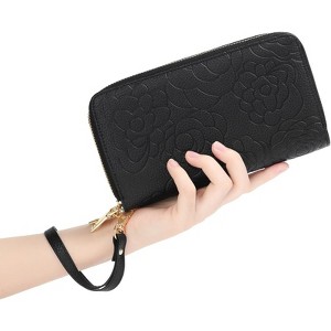 FATMOON Women’s Double Zipper RFID Blocking Large Capacity Wristlet Wallet - Lightweight Clutch Purse for Travel,Shopping & Daily Use - 1 of 4