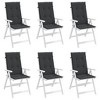 vidaXL Highback Chair Cushion Set of 6 Anthracite Fabric (100% polyester) - 4 of 4