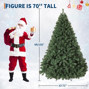 Artificial Christmas Tree, Green Christmas Pine Tree with 450 LEDs, 1309 Branch Tips, Switch Foot Pedal, PVC Holiday - 1 of 4