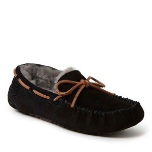 Fireside By Dearfoams Men's Victor Genuine Shearling Moccasin Slipper - 1 of 4