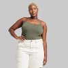 Women's Slim Fit Cropped Cami Tank Top - Wild Fable™ Olive Green 2x : Target