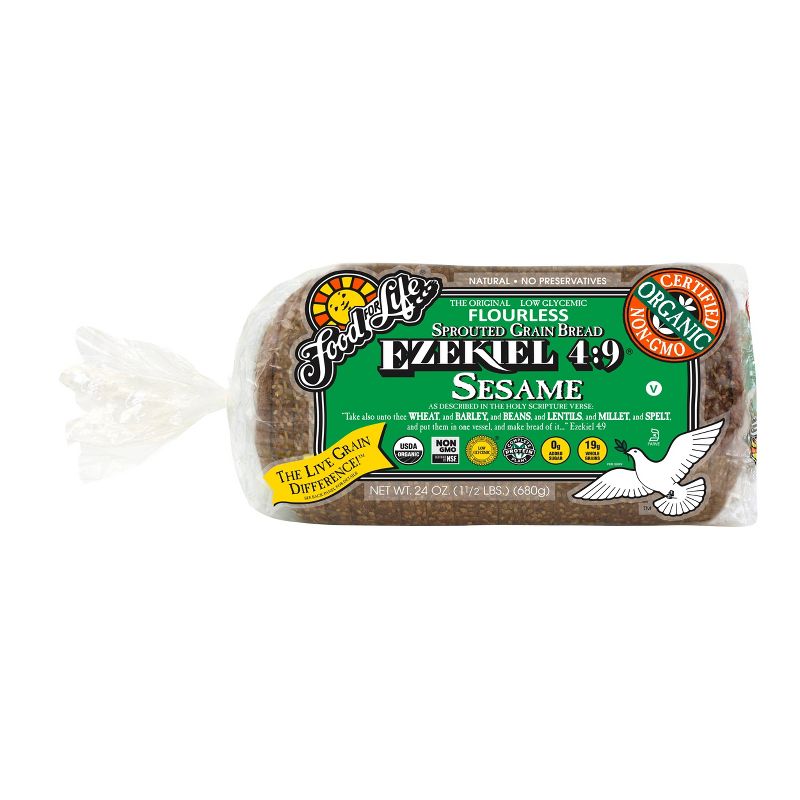 Food For Life Ezekiel 4:9 Organic Frozen Sprouted Whole Grain Sesame Bread - 24oz, 1 of 7