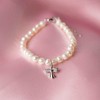 Girls' Guardian Angel Cultured Pearl Strand Bracelet Sterling Silver - In Season Jewelry - 4 of 4