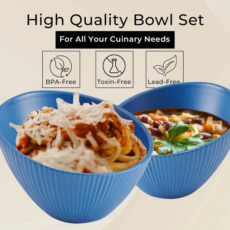 Pfaltzgraff Stadium Bowl, Set of 6 Cereal Bowls, 12.8-oz. Noodle, 6” Ceramic Bowl Set, Dishwasher and Microwave Safe, 5 of 8