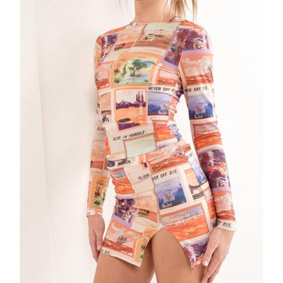 Women's Indio Photo Print Mesh Top - Pretty Garbage L