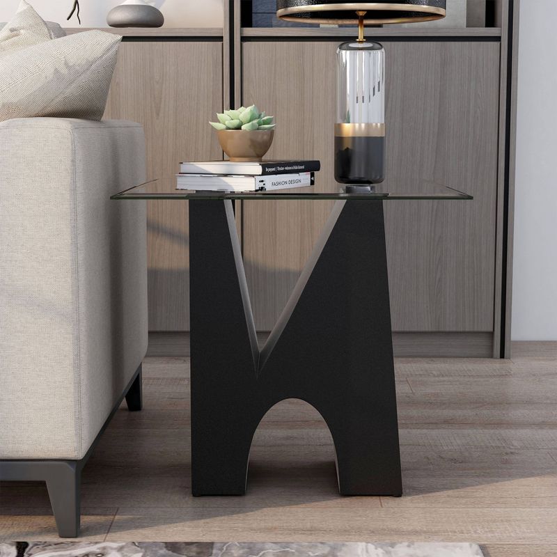 Riverpoint Modern Square End Table Clear/Black - HOMES: Inside + Out, 4 of 9