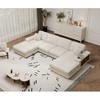 TIRAMISUBEST 120in Convertible Sofas U Shaped Sectional Modular Extra Wide Chaise Lounge Storage Armrests Modern Living Room Home Gym, Beige - 2 of 4