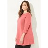 Catherines Women's Plus Size Suprema Boatneck Tunic Top - 4 of 4