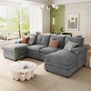 6 Seat U-Shaped Polyester Sofa,Chenille Upholstered Sectional Couch with High-Density Foam,Modular Living Room Sofa for Large Spaces-Coolbibila - 2 of 4