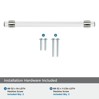 8" Clear and Polished Chrome Modern Bar Pull