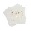 Blue Panda 50-Pack Hello Summer Disposable Cocktail Paper Napkins with Pineapple Gold Foil Party Supplies - 3 of 4