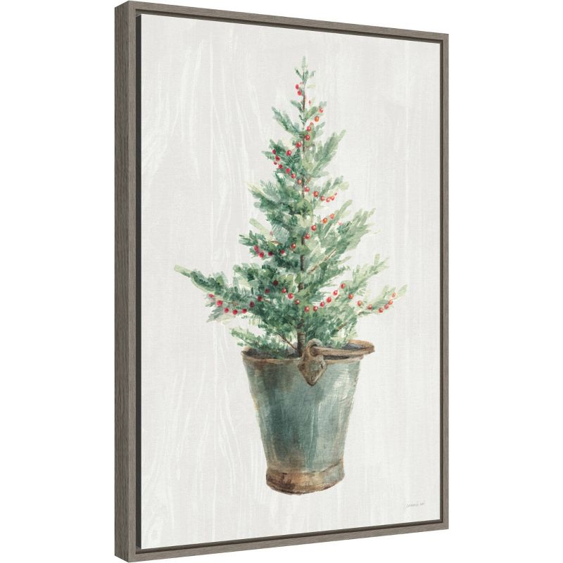 16&#34; x 23&#34; White and Bright Christmas Tree I Framed Wall Canvas - Amanti Art, 3 of 11