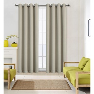 Regal Home Collections 100% Hotel Blackout Thermal Insulated Grommet Curtains (2 Pack) - 1 of 3