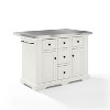 HomeStock  Julia Stainless Steel Top Kitchen Island with Storage Drawers, Shelves, and Spice Rack, White - 2 of 4