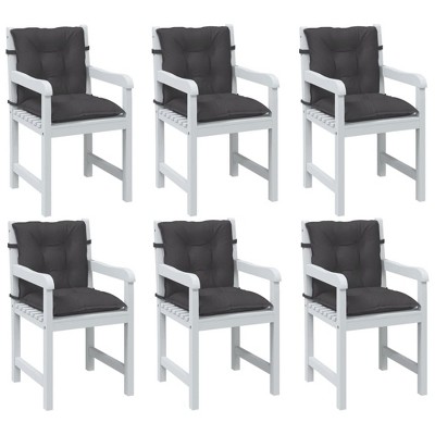 vidaXL Lowback Chair Cushions 6 pcs Melange Anthracite 39.4"x19.7"x2.8" Fabric