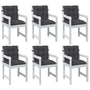 vidaXL Lowback Chair Cushions 6 pcs Melange Anthracite 39.4"x19.7"x2.8" Fabric - 1 of 4